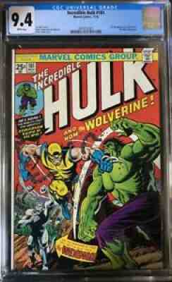 The Incredible Hulk #181 CGC 9.4 WHITE 1st Appearance of WOLVERINE! HOLY GRAIL!