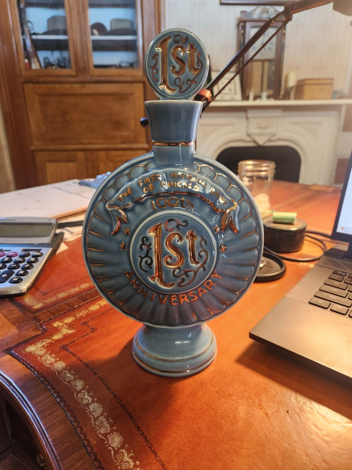 Jim Beam 1st National Bank of Chicago Decanter SUPER RARE Only 117 MADE Perfect