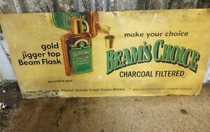 Vintage Jim Beam Whiskey Bourbon Metal Advertising Sign