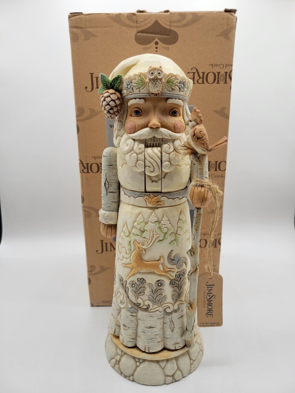 Jim Shore White Woodland Santa Nutcracker "Woodland Festivities" 6004171