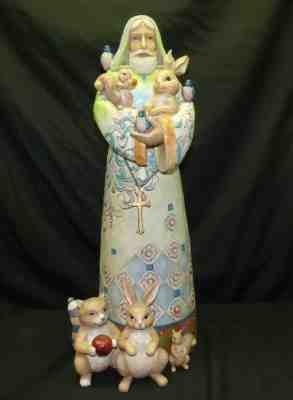 Large 2006 Jim Shore Heartwood Creek 22" St Francis w/ Animals Garden Statue