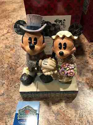 Disney Jim Shore Mickey & Minnie Mouse Wedding Congratulations Retired 4013988