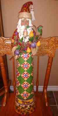 JIM SHORE HEARTWOOD CREEK SANTA 30" PRE OWNED "ON THE 1ST DAY OF CHRISTMAS" 