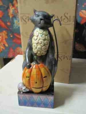 Jim Shore "Scaredy Cat" Halloween Cat Figurine IOB 2009