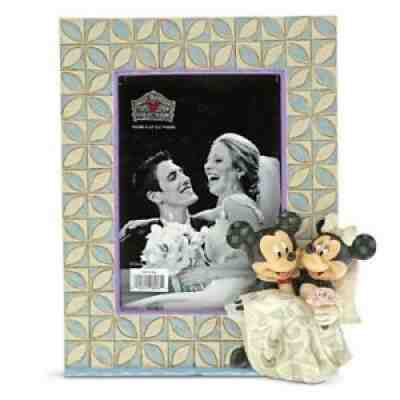 Jim Shore Disney Mickey Minnie Wedding Picture Frame Holds 3.5 x 5 Inch Photo
