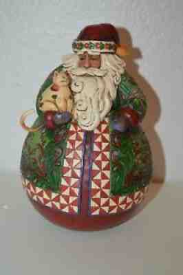 Jim Shore "Christmas Warmth" Santa Large Roly Poly Heavy Bottom Figurine