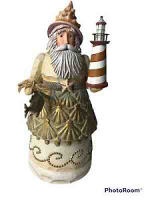 Jim Shore River's End 2016 Coastal Santa Figure 12" with Lighthouse & Fish RARE