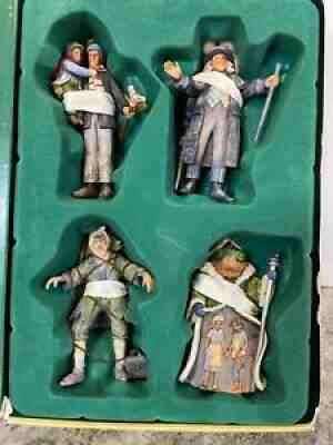 Rare JIM SHORE CHRISTMAS Carol ORNAMENT SET -Scrooge Marley Ghost Tiny Tim New