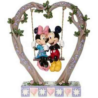 Jim Shore Disney Traditions Mickey & Minnie Mouse Heart Swing Figurine 6008328