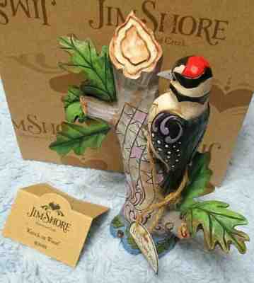 Jim Shore KNOCK ON WOOD Woodpecker Bird Branch 4039488 NEW w/Box 2013 Rare