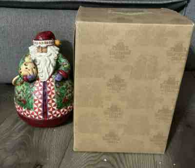 Jim shore heartwood creek santa cat roly poly â??christmas warmthâ? w/box