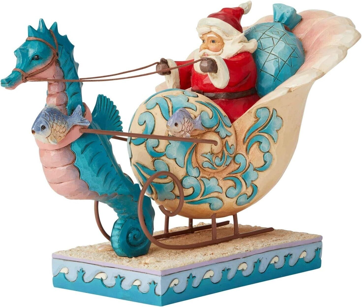 Jim Shore Heartwood Creek 6004028 Coastal Santa with Sleigh Statue New RARE P