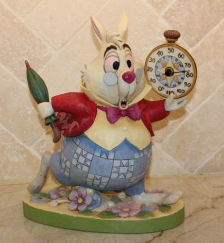 Jim Shore Disney * WHITE RABBIT STATUE * Alice in Wonderland VERY RARE! 4016546