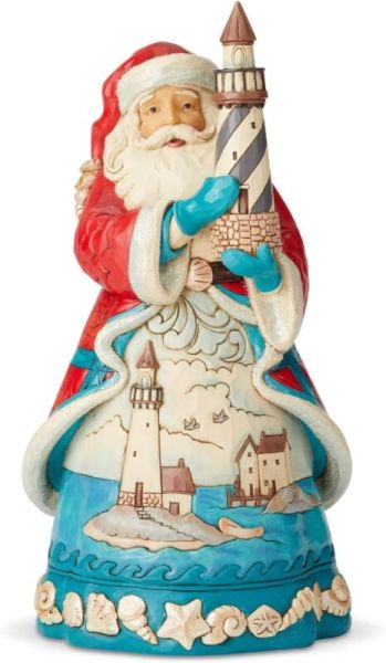 Jim Shore Heartwood Creek Coastal Lighthouse Santa 6004023 New RARE P