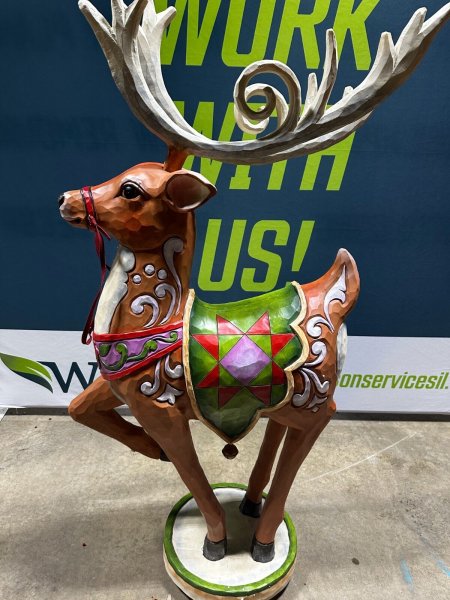 Jim Shore Resin Reindeer Statue - 4 feet