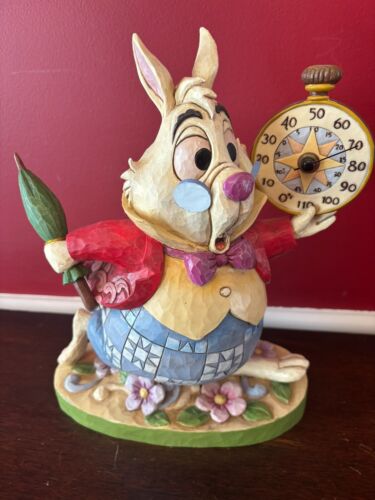 Jim Shore Disney Jim Shore White Rabbit Alice Thermometer Statue 4016546 RARE O