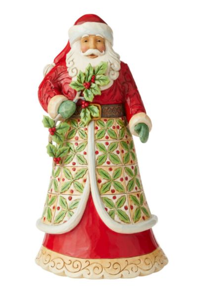 Enesco Jim Shore Heartwood Creek Santa With Holly NIB #  6006639