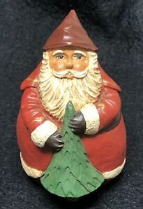 Jim Shore Early Vintage Roly Poly Santa withTree 1990