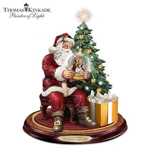 Thomas Kinkade The Greatest Gift Of All Santa Sculpture with Lights & Narration