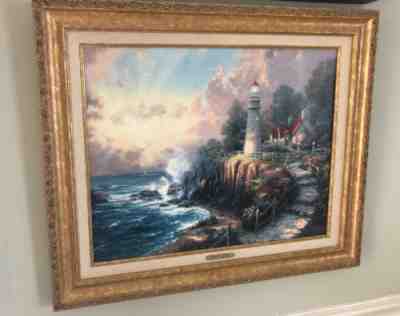 Thomas Kinkade : The Light Of Peace / Beautufilly Framed With COA 