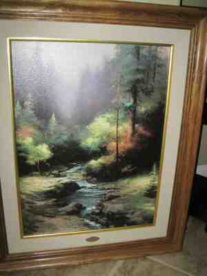 THOMAS KINKADE CREEKSIDE TRAIL CANVAS LOW NUMBER 8 & FRAMED