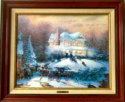 Thomas Kinkade 1998 Classics Collection Victorian Christmas II Certifcate Framed