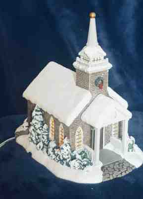 THOMAS KINKADE - 2002-HAWTHORNE CHRISTMAS VILLAGE SERENITY CHAPEL  W/ COA #79714