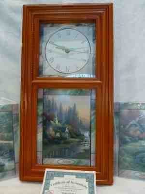 Thomas Kinkade Stained Glass Wall Clock w/Time For All Seasons Tiles w/coa $250