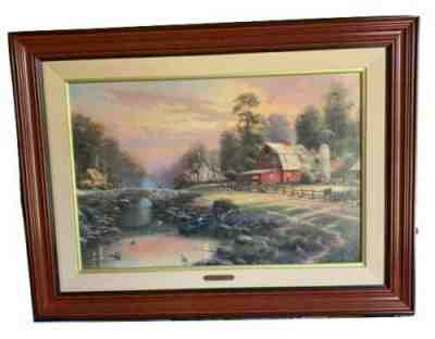 Sunset at Riverbend Farm Thomas Kinkade Limited Edition Lithograph COA