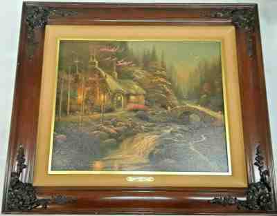 Thomas Kinkade TWILIGHT COTTAGE Canvas Frame Cottage of Light II DNA Matrix 1997