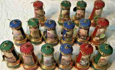 Vintage Bradford Exchange Thomas Kinkade Illuminated Lighthouse Ornaments 18