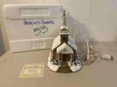 2002 Thomas Kinkade Hawthorne Village Serenity Chapel Church Christmas Box COA