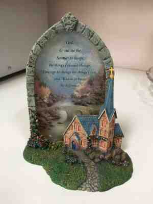 3D CHURCH SERENITY PRAYER CHAPEL WINDOW OF PRAYER COLLECTION #ed THOMAS KINKADE