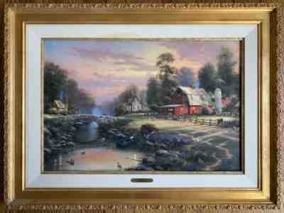 Thomas Kinkade Sunset at Riverbend Farm Limited Edition Lithograph with COA