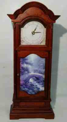 Thomas Kinkade Grandfather Clock Music Box Rare Bridge Faith Timeless Inspiratio