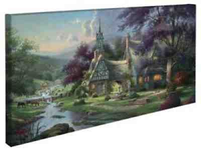 Thomas Kinkade Clocktower Cottage 16 x 31 Gallery Wrapped Canvas