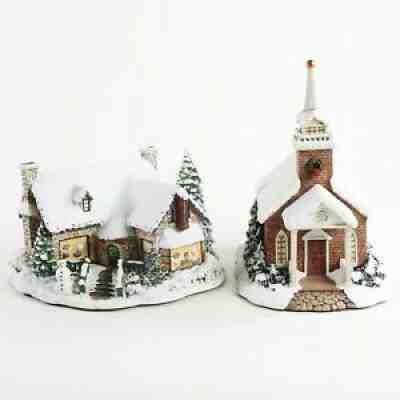 2 Hawthorne Village Thomas Kinkade Serenity Chapel & Yuletide Bakery Christmas