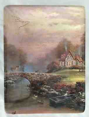 Thomas Kinkade 6X8" Bridge to Riverbend Plate - Marked 2934A