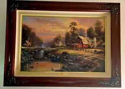 Thomas Kinkade Canvas: Sunset at Riverbend Farm