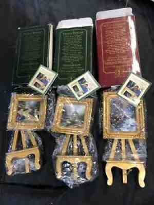 Lot of 3 Thomas Kinkade Painter Of Light Miniature Masterpiece Painting & easels