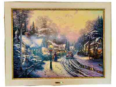 THOMAS KINKADE â??VILLAGE CHRISTMASâ? FRAMED PAINTING