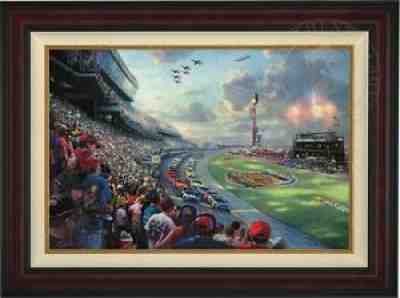 Thomas Kinkade Nascar Thunder 28 x 42 LE Canvas G/P # 5 Burl Frame