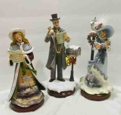 THOMAS KINKADE WINTER Carolers (3) VILLAGE NIGHT BEFORE CHRISTMAS CAROL