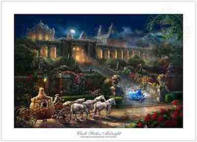 Thomas Kinkade Studios Clock Strikes Midnight LE Paper 24 x 36 S/N Unframed