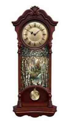 The Bradford Exchange Thomas Kinkade Illuminated Stained Glass Wall Clock