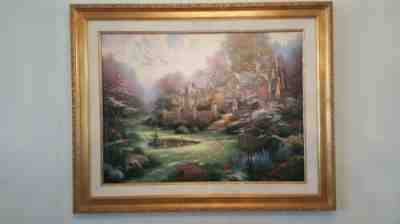 Thomas Kinkade Gardens Beyond Spring Gate III, S/N Canvas, COA, Framed