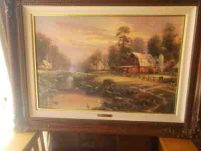 Sunset at Riverbend Farm Thomas Kinkade