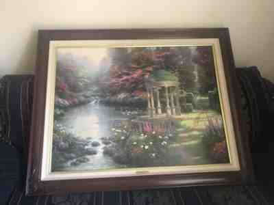 30 ?x40 ? Framed Thomas Kinkade Original â?? The Garden of Prayer with COA Plate