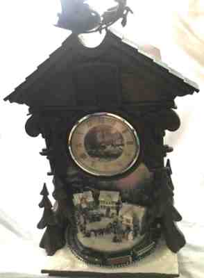 2008 Bradford Exchange Thomas Kinkade HOLIDAY WONDERLAND Cuckoo Clock Santa Xmas