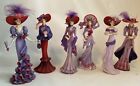 THOMAS KINKADE Lot of 6 Figures Portraits of Style & Grace Ladies Purple Red Hat